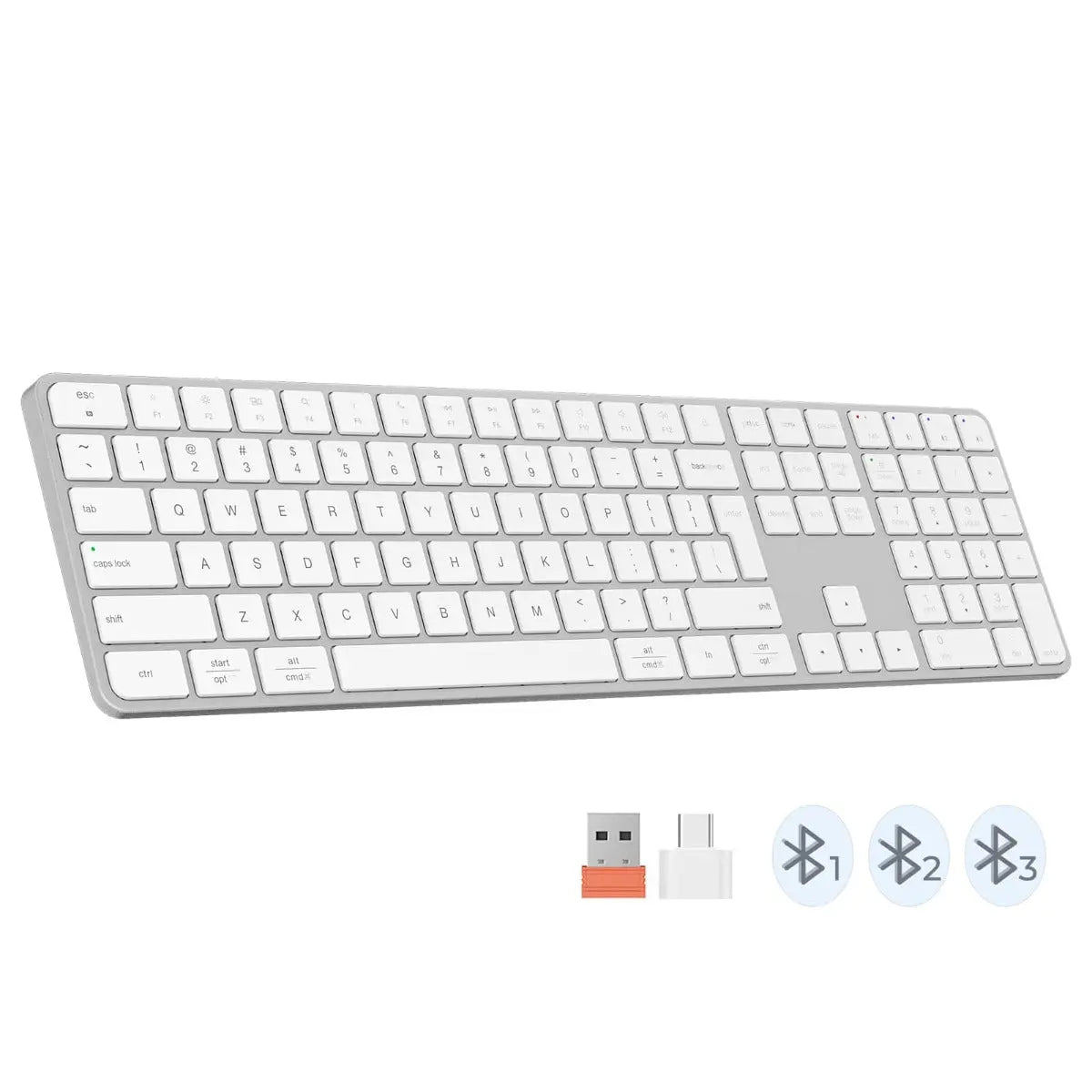 Meetion MT-K230MW Πληκτρολόγιο 2.4G Bluetooth Λευκό US