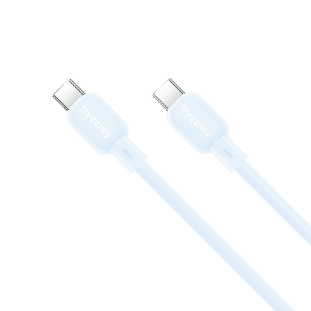 ThreeKey TK-NB09 Καλώδιο Σιλικόνης Type-C σε Type-C 60W Μπλε
