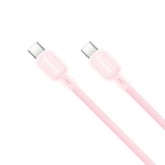 ThreeKey TK-NB09 Καλώδιο Σιλικόνης Type-C σε Type-C 60W Ροζ