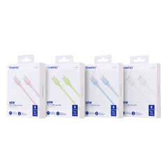 ThreeKey TK-NB09 Καλώδιο Σιλικόνης Type-C σε Type-C 60W Πράσινο