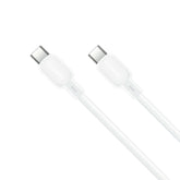 ThreeKey TK-NB09 Καλώδιo Σιλικόνης Type-C σε Type-C 60W Λευκό