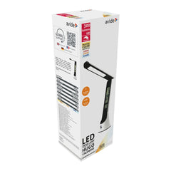 Avide LED Φωτιστικό Γραφείου Δερμάτινο Hugo Άσπρο-Μαύρο 6W με Ημερολόγιο