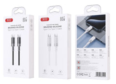 XO NB-Q282B Καλώδιο Σιλικόνης Type-C σε Type-C 60W Μαύρο 1m