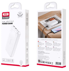 XO PB302 Power Bank με Φωτεινή Ένδειξη 20000mAh Λευκό