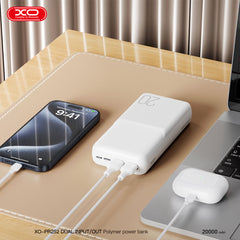 XO PR252 Φωτιζόμενο Powerbank 20000mAh Λευκό