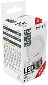 Avide Λάμπα LED Σφαιρική 3W E27 Θερμό 3000K Value
