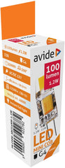Avide Λάμπα LED G4 1.2W COB Λευκό 4000K