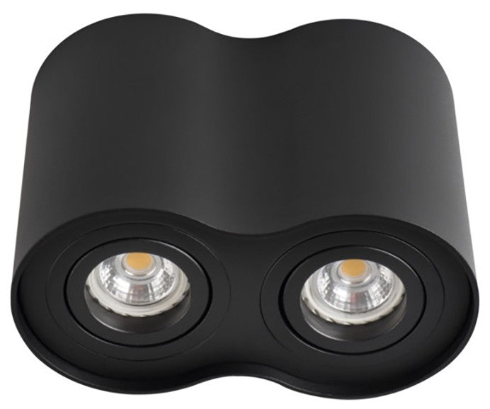 Avide GU10 Φωτιστικό Spot Στρογγυλό Μαύρο Περιστρεφόμενο Διπλό