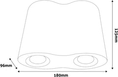 Avide GU10 Φωτιστικό Spot Στρογγυλό Μαύρο Περιστρεφόμενο Διπλό