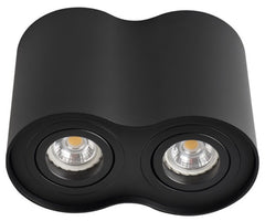 Avide GU10 Φωτιστικό Spot Στρογγυλό Μαύρο Περιστρεφόμενο Διπλό