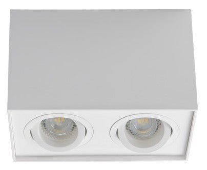 Avide GU10 Φωτιστικό Spot Τετράγωνο Λευκό Περιστρεφόμενο Διπλό