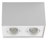 Avide GU10 Φωτιστικό Spot Τετράγωνο Λευκό Περιστρεφόμενο Διπλό