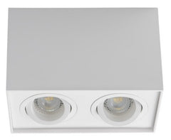 Avide GU10 Φωτιστικό Spot Τετράγωνο Λευκό Περιστρεφόμενο Διπλό