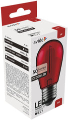Avide Διακοσμητική LED Λάμπα Filament 1W E27 Κόκκινη