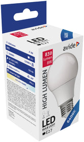 Avide Λάμπα LED Κοινή A60 8W E27 Ψυχρό 6400K