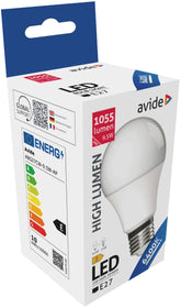 Avide Λάμπα LED Κοινή A60 9.5W E27 Ψυχρό 6400K High Lumen
