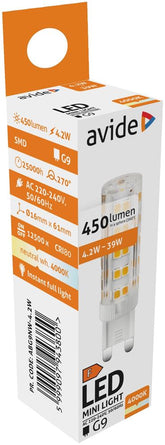 Avide Λάμπα LED 4.2W G9 220° NW 4000K