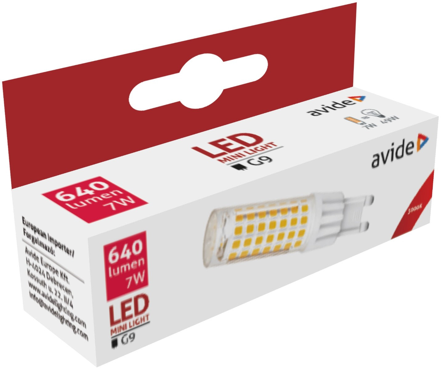 Avide Λάμπα LED 7W G9 220° WW 3000K Επίπεδη