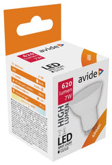 Avide Λάμπα LED Σποτ Αλουμίνιο + Πλαστικό 7W GU10 110° Λευκό 4000K Super High Lumen