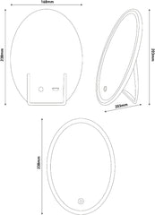 Avide LED Επιτραπέζιο Φωτιστικό Καθρέφτης Make Up Στρογγυλό και Επαναφορτιζόμενο