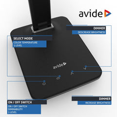 Avide LED Φωτιστικό Γραφείου Δερμάτινο με Ημερολόγιο Μαύρο 6W