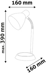Avide Basic Φωτιστικό Γραφείου με O Βάση Μαύρο