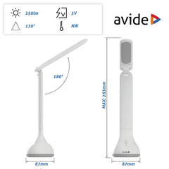 Avide LED Φωτιστικό Γραφείου RGB Mood Light Λευκό 4W