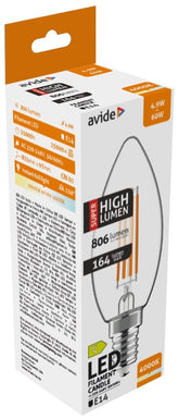 Avide Λάμπα LED Filament Κερί 4.9W E14 Λευκό 4000K Super High Lumen