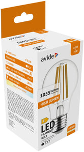 Avide Λάμπα LED Filament Κοινή 8.5W E27 Λευκό 4000K High Lumen