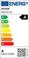 Avide Λάμπα LED Filament Κοινή 3.8W E27 Θερμό 3000K Super High Lumen