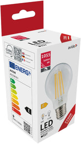 Avide Λάμπα LED Filament Κοινή 9W E27 360° Θερμό 2700K High Lumen Ντιμαριζόμενο