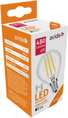 Avide Λάμπα LED Filament Σφαιρική 4W E14 360° Λευκό 4000K