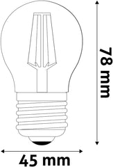 Avide Λάμπα LED Filament Σφαιρική 4.9W E27 Θερμό 2700K Super High Lumen