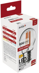 Avide Λάμπα LED Filament Mini Σφαιρική 6.5W E27 WW 2700K High Lumen