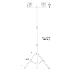 Avide LED Flood Light Slim Αισθητήρας PIR, SMD 2x30W CW 6400K 2 Κεφαλές με Τρίποδο