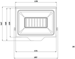 Avide LED Προβολέας Slim SMD 50W CW 6400K