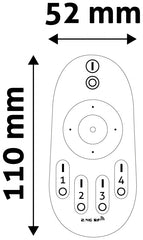 AvideΤηλεχειριστήριο RF και Ελεγκτής για LED Ταινία 12V 144W με Ντίμερ 4 Ζωνών