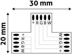 Avide Σύνδεση Τ για LED Ταινία 12V RGB+W