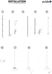 Avide LED Γωνιακό Φωτιστικό Δαπέδου RGB + W με με Αισθητήρα Μουσικής