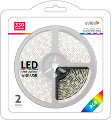Avide LED Ταινία Blister 5V 7.2W 30LED RGB IP65 2m