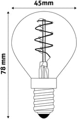 Avide Λάμπα LED Soft Filament Σφαιρική 3W E14 360° Θερμό 2700K