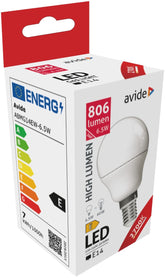 Avide Λάμπα LED Σφαιρική G45 6.5W E14 Θερμό 2700K High Lumen