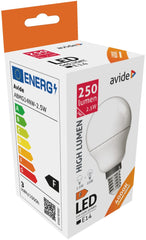 Avide Λάμπα LED Σφαιρική G45 2.5W E14 Λευκό 4000K High Lumen