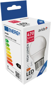 Avide Λάμπα LED Σφαιρική G45 4.5W E27 Ψυχρό 6400K