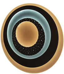 Avide Μοντέρνα Πλαφονιέρα Οροφής Design Oyster Leila 80W(40+40) με RF Χειριστήριο