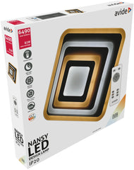 Avide Μοντέρνα Πλαφονιέρα Οροφής Oyster Nansy 82W(41+41) με Τηλεχειριστήριο