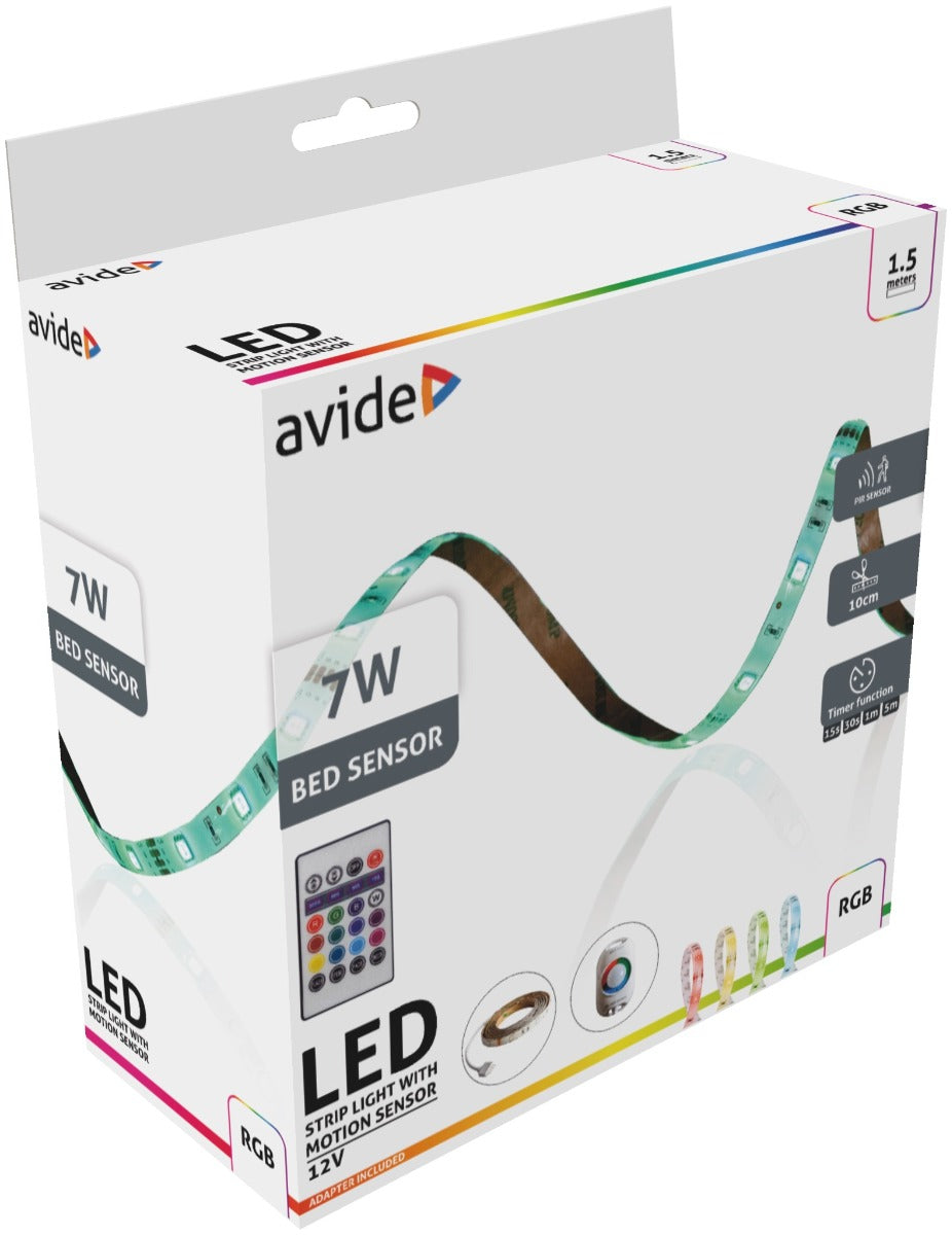 Avide LED Ταινία με Αισθητήρα Φωτός Κρεβατιού 12V 1.5m RGB