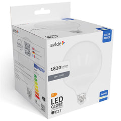 Avide Value LED G120 SMD Globe Opal E27 18W CW 6400K