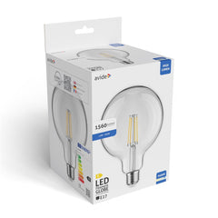 Avide Value LED G125 Filament Σφαιρική E27 12W CW 6400K
