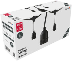 Avide Εξωτερική Γιρλάντα E27 15m 24 Θέσεων